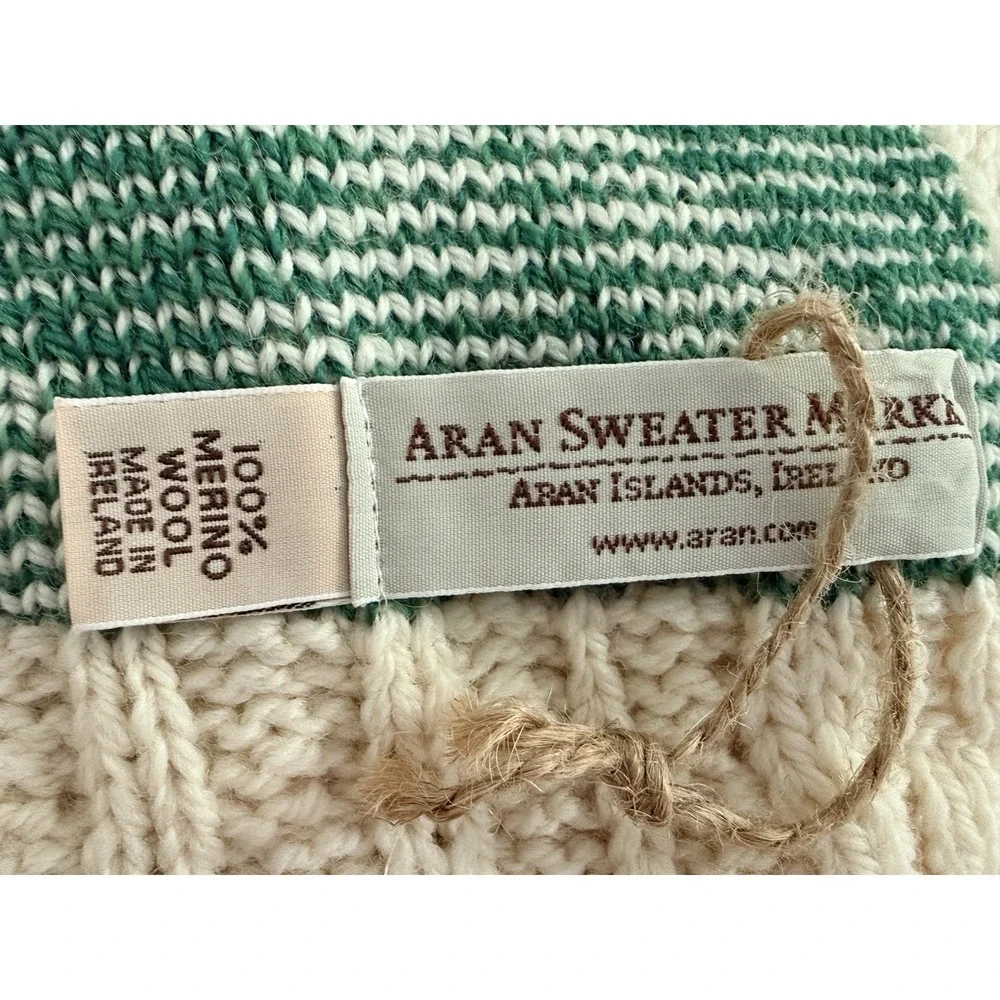 Aran Sweater Market Throw Irish Merino Wool Blanket Shamrock 60